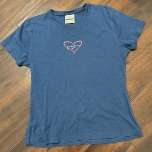 Vintage Nike Girls Goddess Center Swoosh T-shirt Youth Large (12-14) Blue